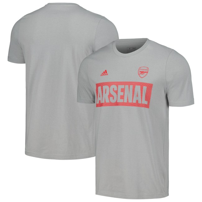 Arsenal adidas Culture Bar T-Shirt - Gray