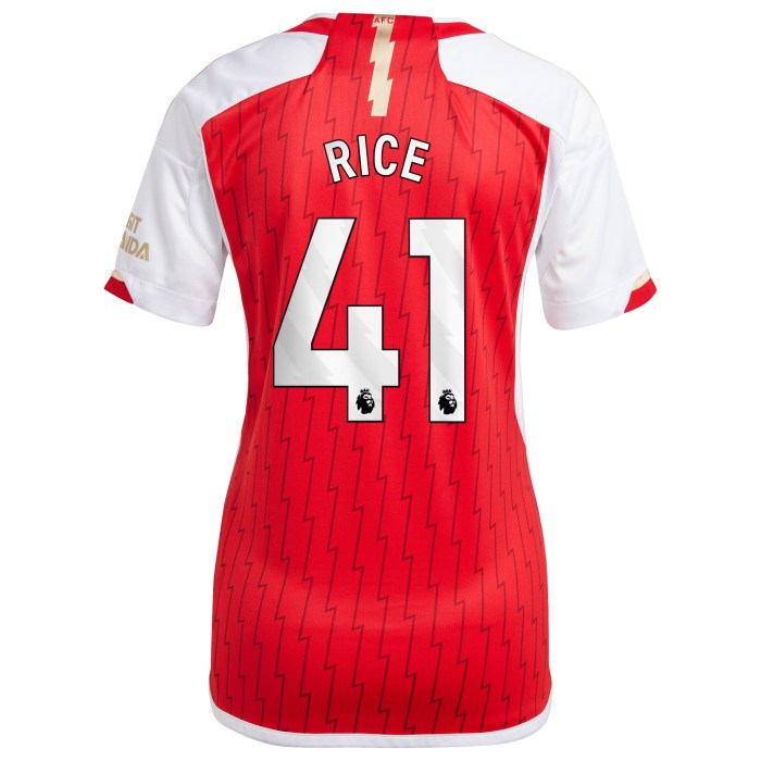 Declan Rice Arsenal adidas Women's 2023/24 Home Replica Player Jersey - Red