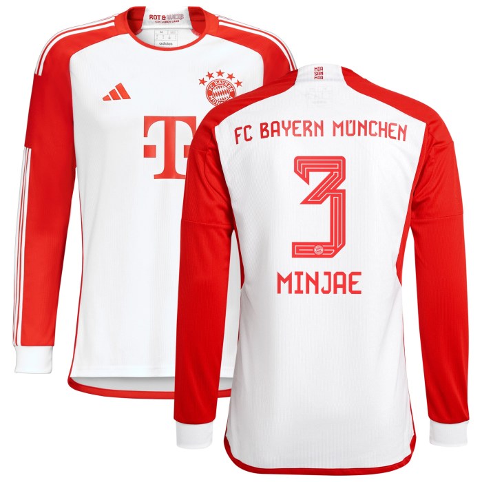 Kim Min-jae Bayern Munich adidas 2023/24 Home Replica Long Sleeve Jersey - White