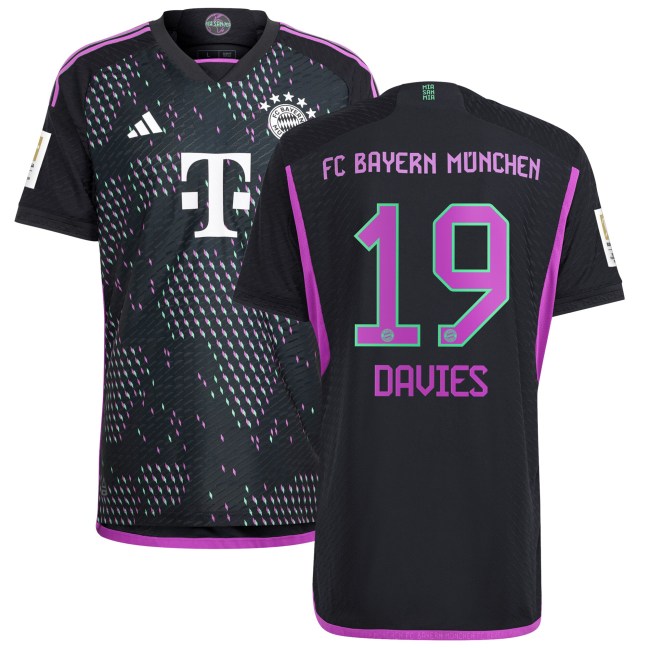 Alphonso Davies Bayern Munich adidas 2023/24 Away Authentic Player Jersey - Black