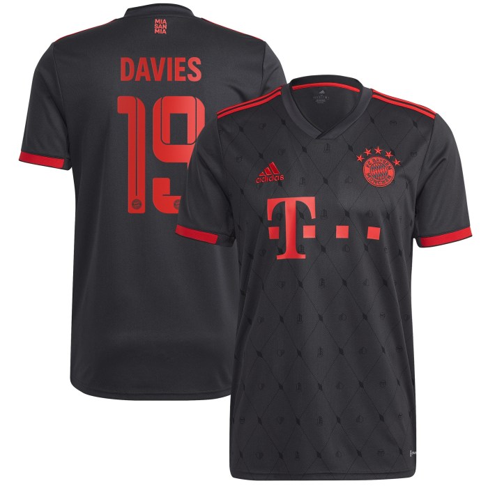 Alphonso Davies Bayern Munich adidas 2022/23 Third Replica Player Jersey - Charcoal