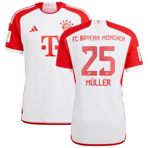 Thomas Müller Bayern Munich adidas 2023/24 Home Authentic Jersey - White