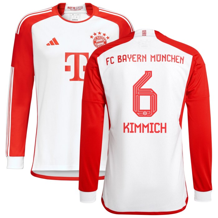 Joshua Kimmich Bayern Munich adidas 2023/24 Home Replica Long Sleeve Jersey - White