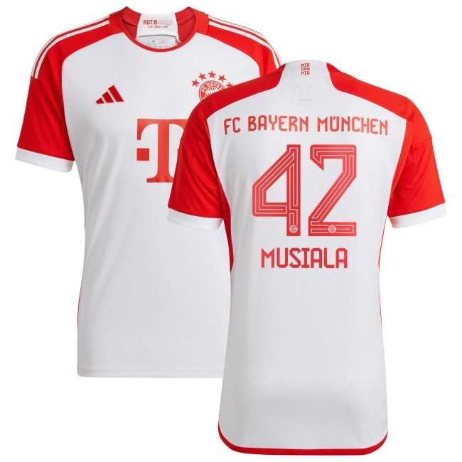 Jamal Musiala Bayern Munich adidas 2023/24 Home Replica Jersey - White