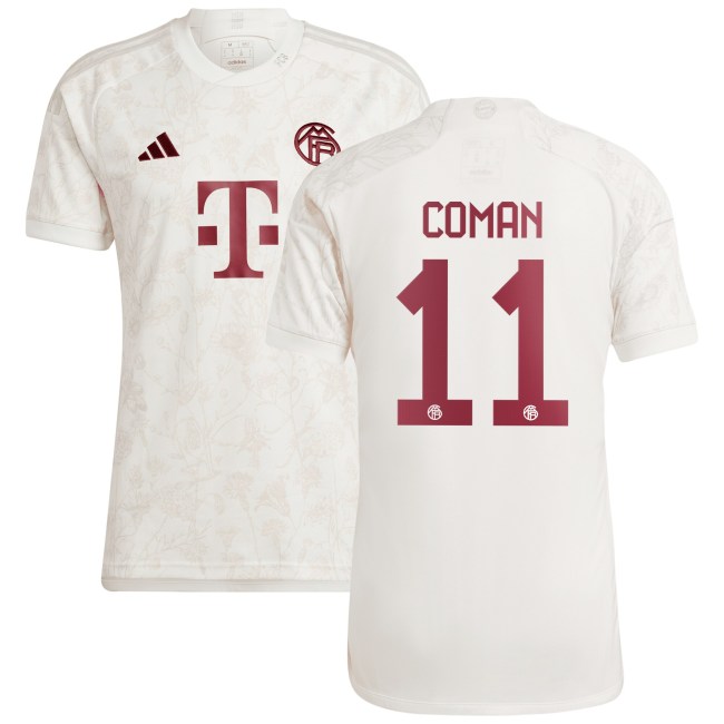 Kingsley Coman Bayern Munich adidas 2023/24 Third Replica Jersey - White