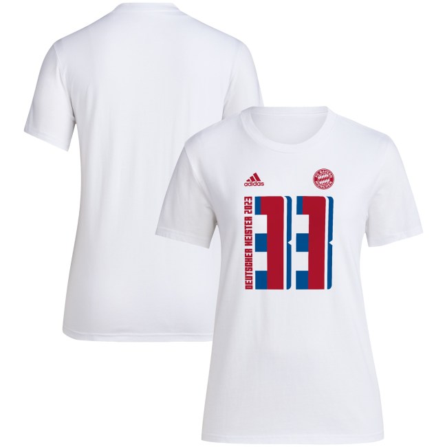 Bayern Munich adidas Women's 2022/23 Bundesliga Champions T-Shirt - White