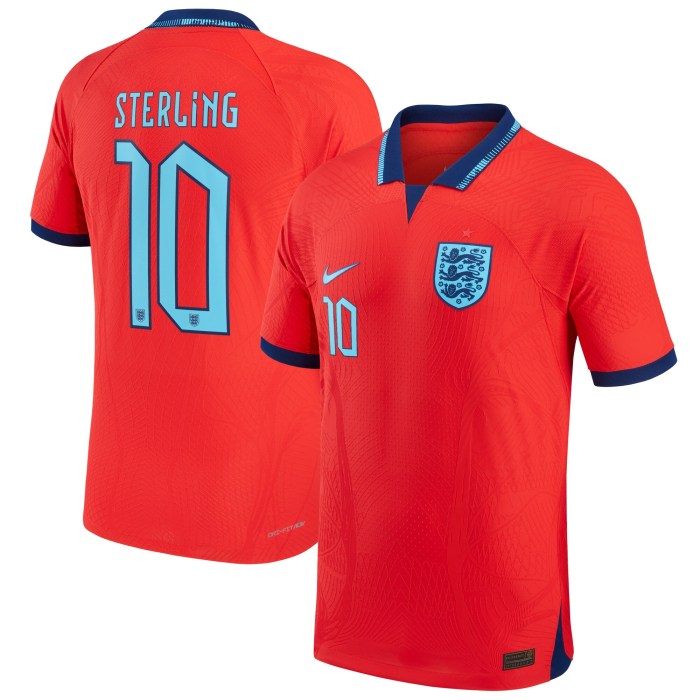 Raheem Sterling England National Team Nike 2022/23 Authentic Away Jersey - Red