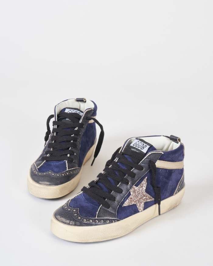 mid star suede glitter star leather spur