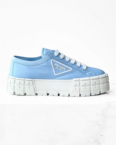 Prada Celeste Double Wheel Nylon Gabardine Sneakers