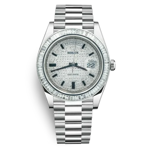 Rolex Day-Date II with Diamond-set Dial and Breguet Diamond Bezel