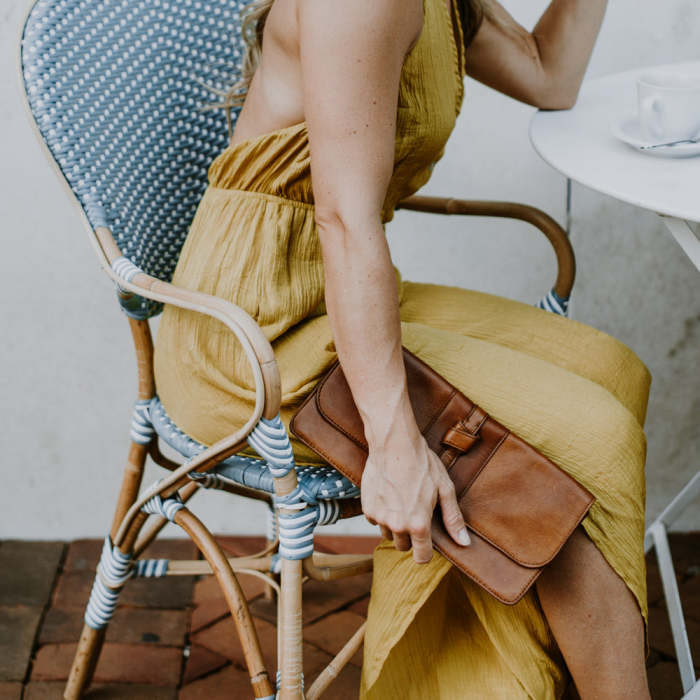 Chelsea Leather Clutch | Honey Brown