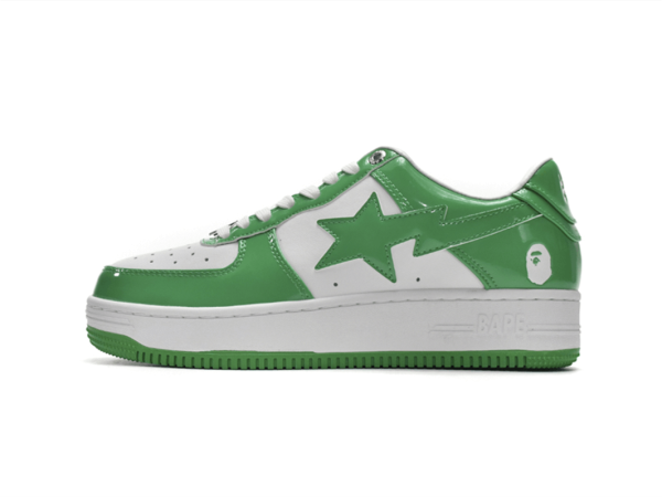 1H70-191-001 A Bathing Ape Bape Sta Low White Green