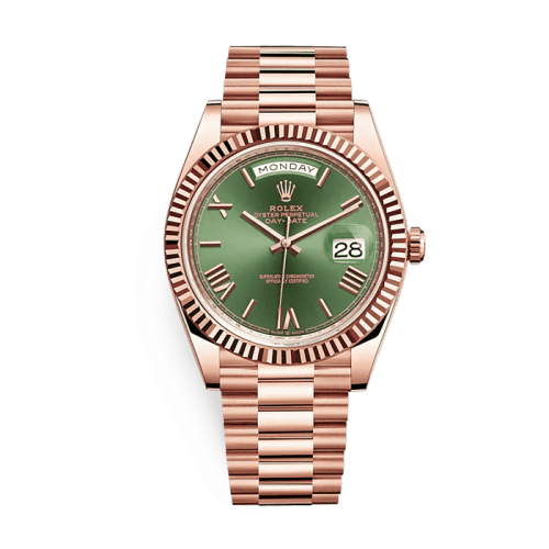 Rolex Day-Date 40 Rose Gold Olive Green Dial 228235