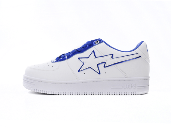 1J30-191-017 A Bathing Ape Bape Sta Low White and Blue Border