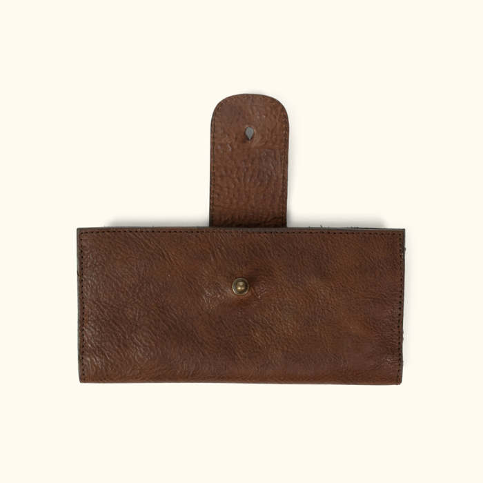 Madison Leather Checkbook Wallet | Dark Hazelnut |