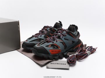 balenciaga track trainer dark grey orange