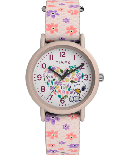 Timex x Peanuts Floral 34mm Fabric Strap Watch