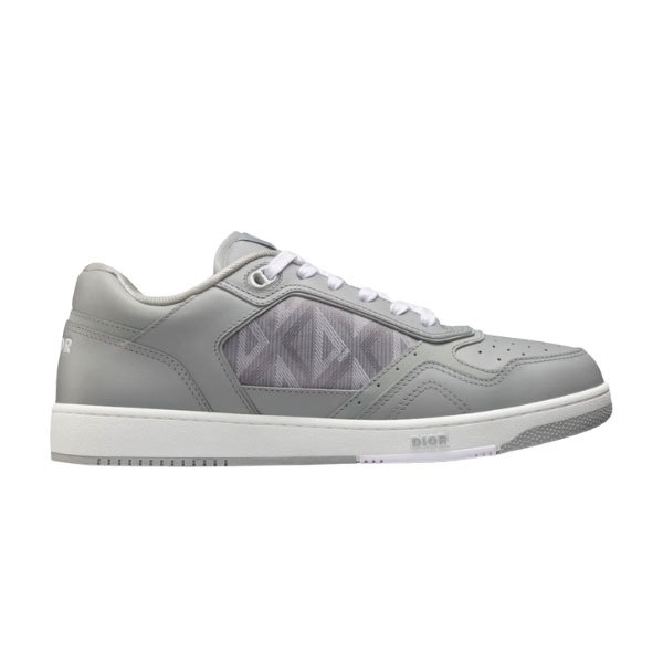 DIOR B27 LOW-TOP SNEAKER GRAY SMOOTH CALFSKIN AND CD DIAMOND CANVAS – DO139