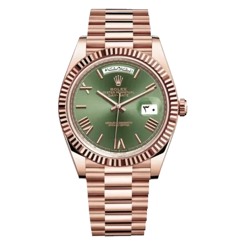 Rolex Day-Date 40 Rose Gold with Olive Green Dial