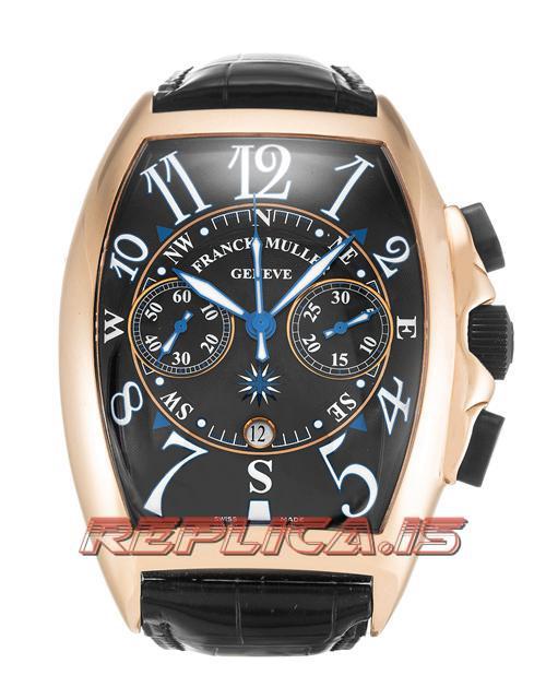 Mens Franck Muller Mariner 9080 Cc At Mar Quartz Movement Black Baton Dial