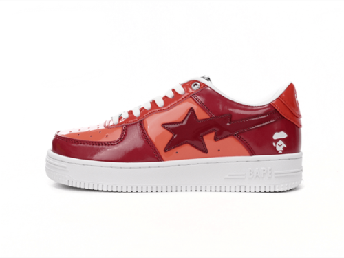 1H20 191 046 A Bathing Ape Bape Sta Low White Dark Red Mirror Surface