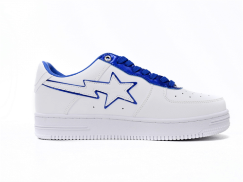 1J30-191-017 A Bathing Ape Bape Sta Low White and Blue Border