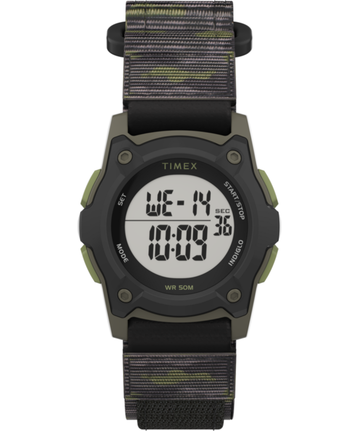 TIMEX TIME MACHINES® 35mm Green/Brown Camo Fast Wrap® Kids Digital Watch