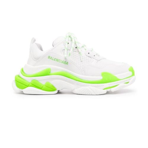 BALENCIAGA TRIPLE S 1.0 SNEAKERS IN WHITE AND GREEN – BLA022