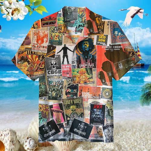 80s Rock Collage |Unisex Hawaiian Shirt