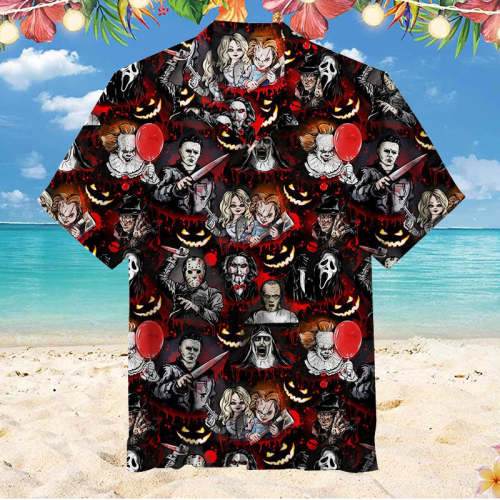 Horror Movie Characters Collage |Unisex Hawaiian Shirt