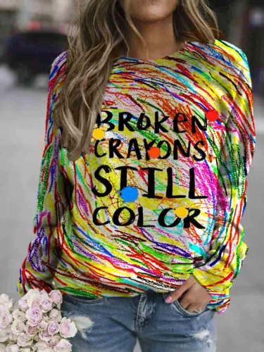 Broken Crayons Still Color Casual T-Shirt