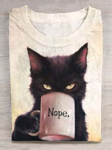 Funny Cat Art Print T-Shirt