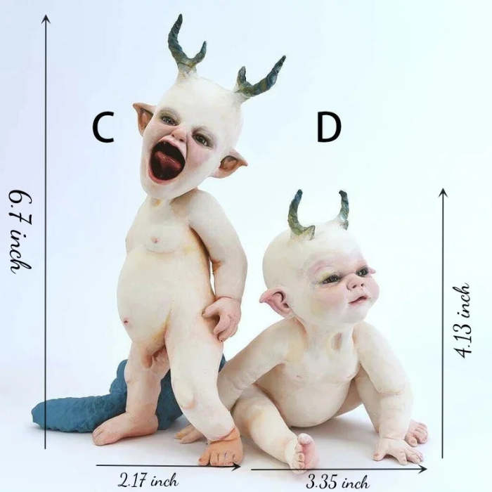 😱Scary Halloween Ghost Doll Resin Statue Ornament