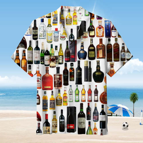 Different types of liquor bottles | Hawaiian Shirt