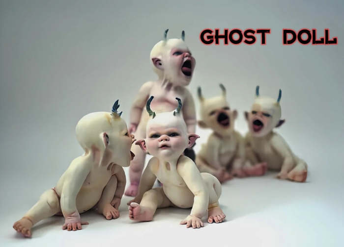 😱Scary Halloween Ghost Doll Resin Statue Ornament