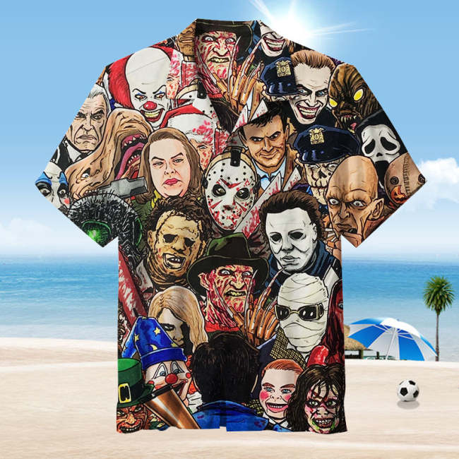 Horror Movie Characters Collage |Unisex Hawaiian Shirt