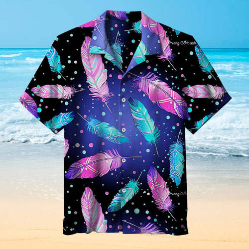 Colorful Feathers Under The Stars |Unisex Hawaiian Shirt