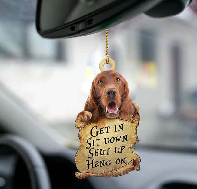 Irish Setter get in two sided ornament