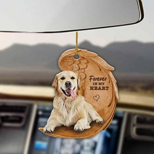 Golden retriever forever in my heart hanging ornament-2D Effect