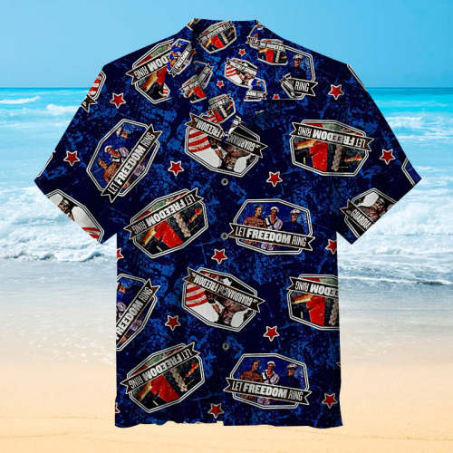 Saturday Evening Post Patriotic Toss Blue |Unisex Hawaiian Shirt