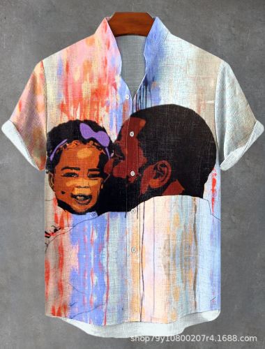 3D Printed Loose Trendy Short Sleeve Shirt