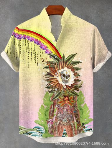 3D Printed Loose Trendy Short Sleeve Shirt