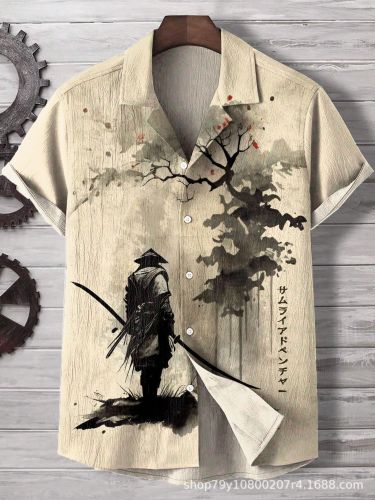 3D Printed Loose Trendy Short Sleeve Shirt