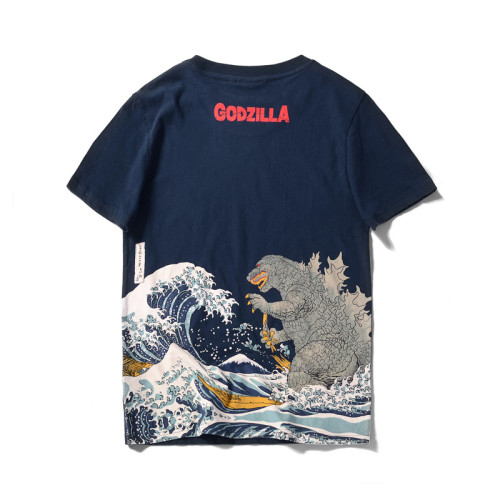 Godzilla 100% Cotton Men's Crew T-Shirt Moisture-Wicking Short-Sleeved