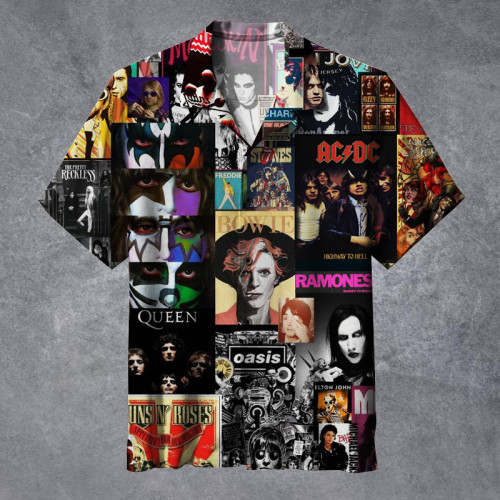 Classic Rock Collage | Unisex Hawaiian Shirt