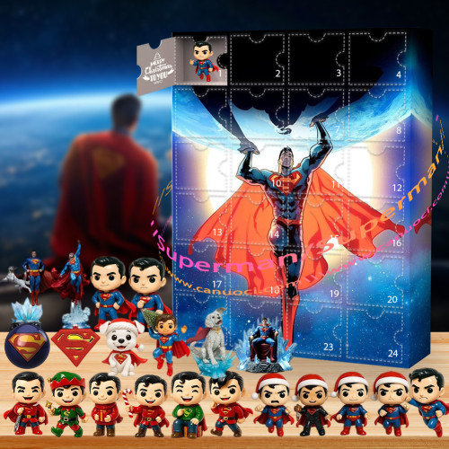 Superman.That classic  S  stands for hope.|Advent Calendar -- The One With 24 Little Doors