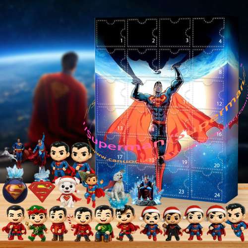 Superman.That classic  S  stands for hope.|Advent Calendar -- The One With 24 Little Doors