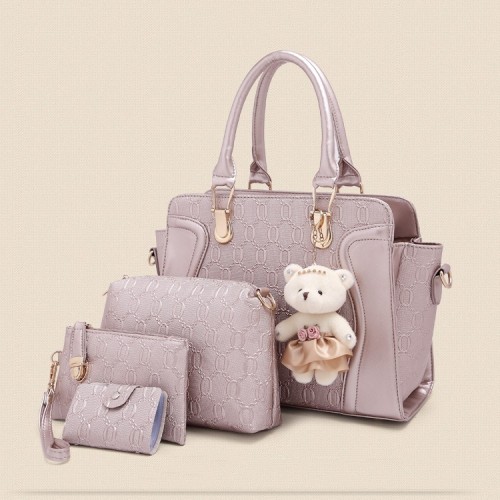 Large capacity hidden pocket design | Stylish four-piece handbag/crossbody bag set