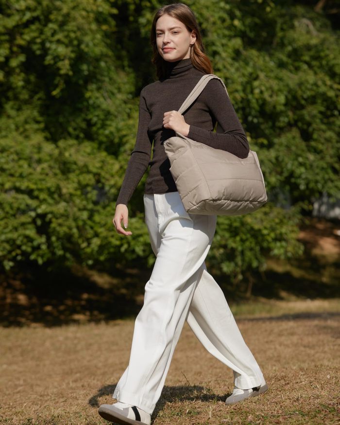 Premium Lightweight Tote Bag | Large Capacity Gym & Travel Bag | Packable Down Quilted Handbag