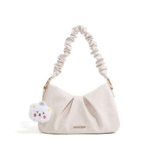 Ruched Dune-Textured Tote – Soft Slouchy Shoulder Bag